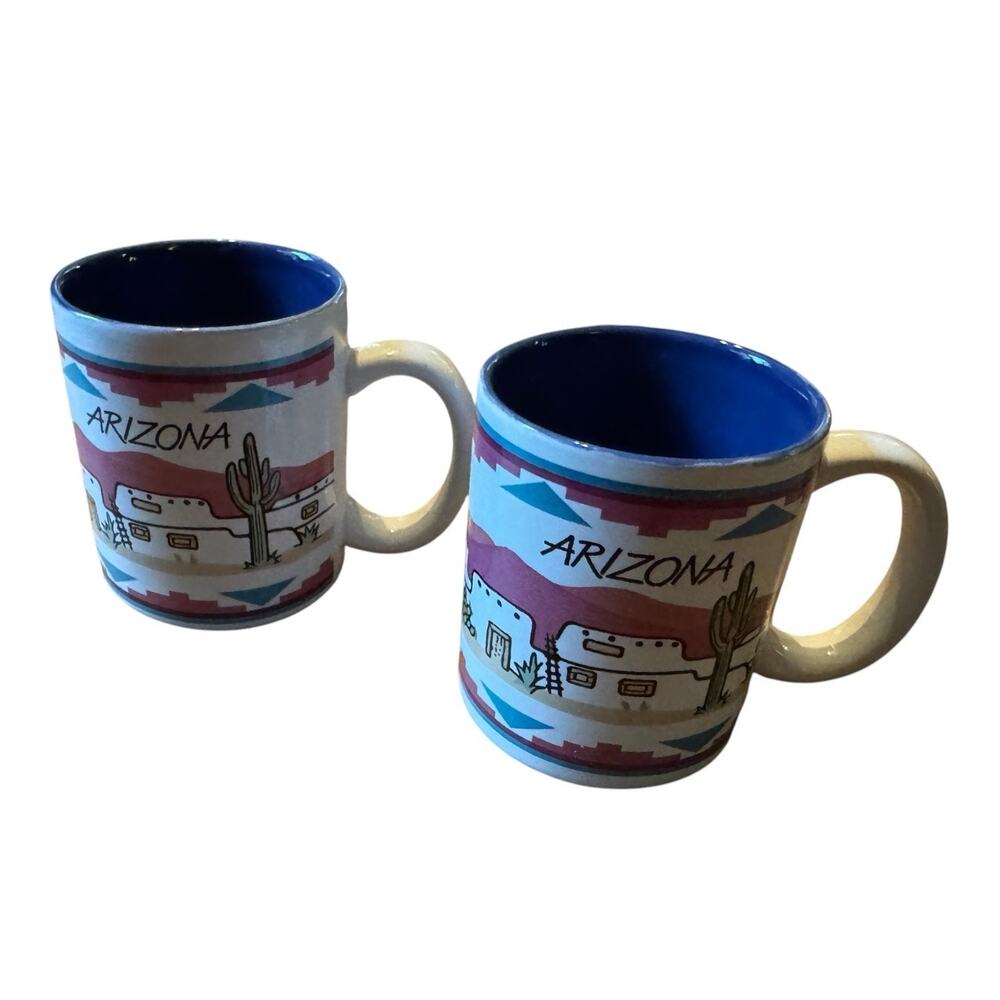 Vintage Arizona Southwestern Kitchen Coffee Mug Lot Native Pueblo Cactus MAACK
